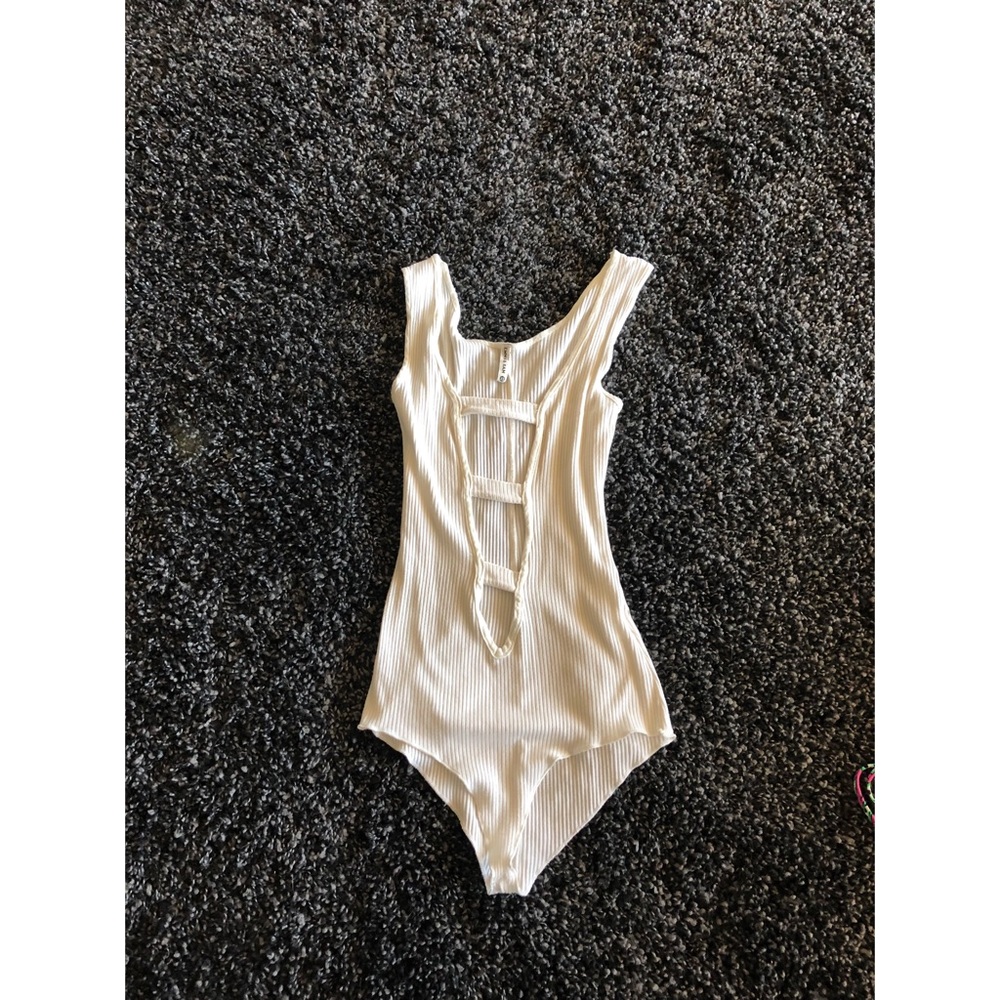 Lf white laddered bodysuit